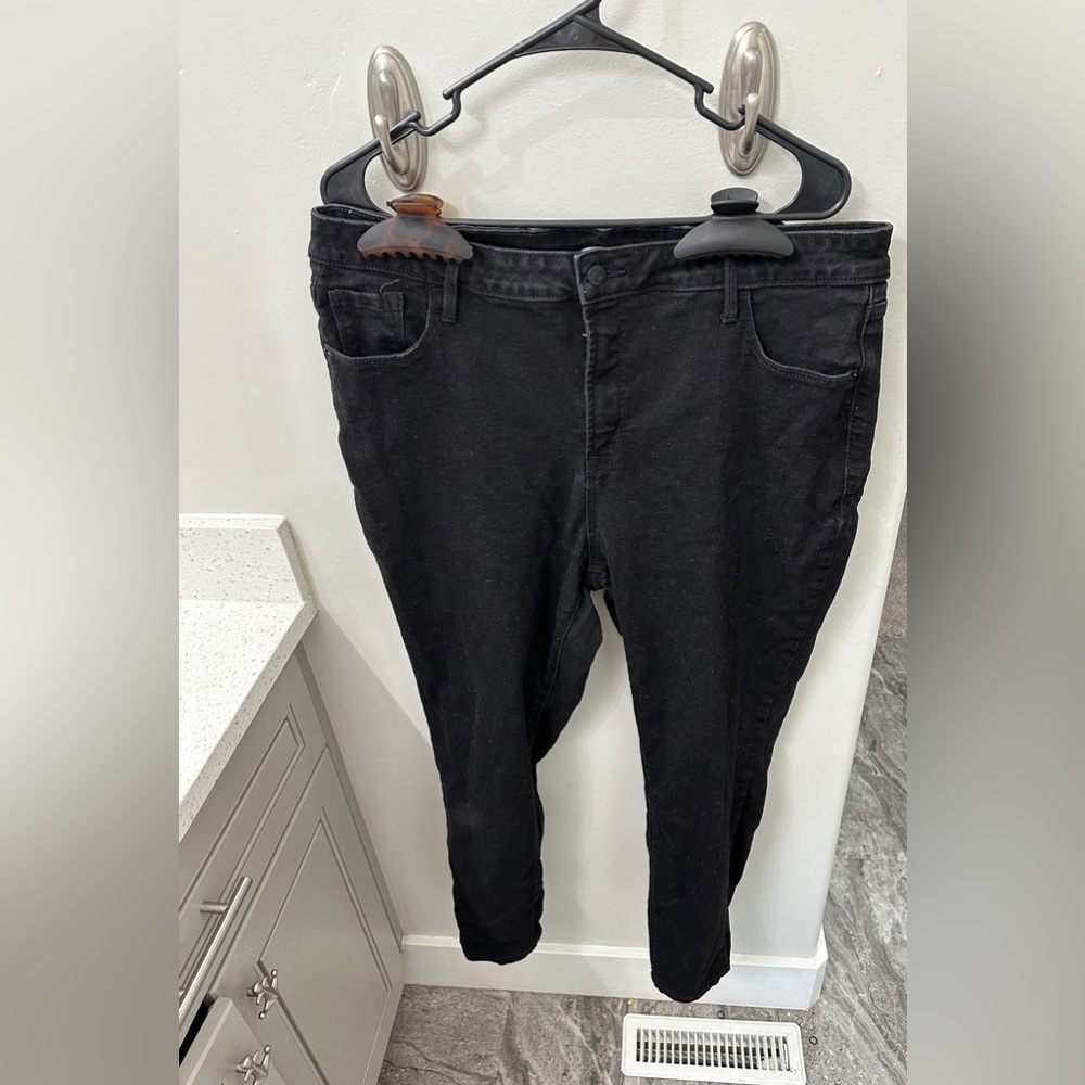 Old navy rock star super skinny high rise black jeans size 18